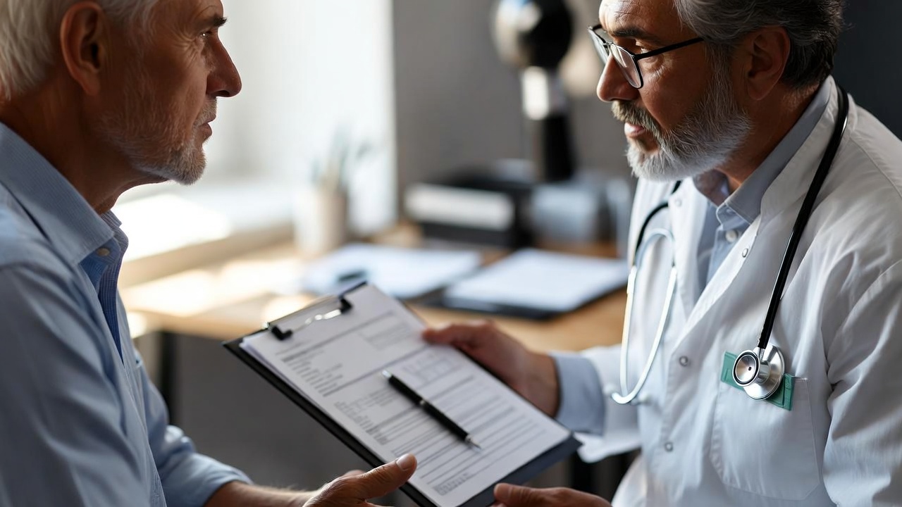 Doctor explaining lab results to patient